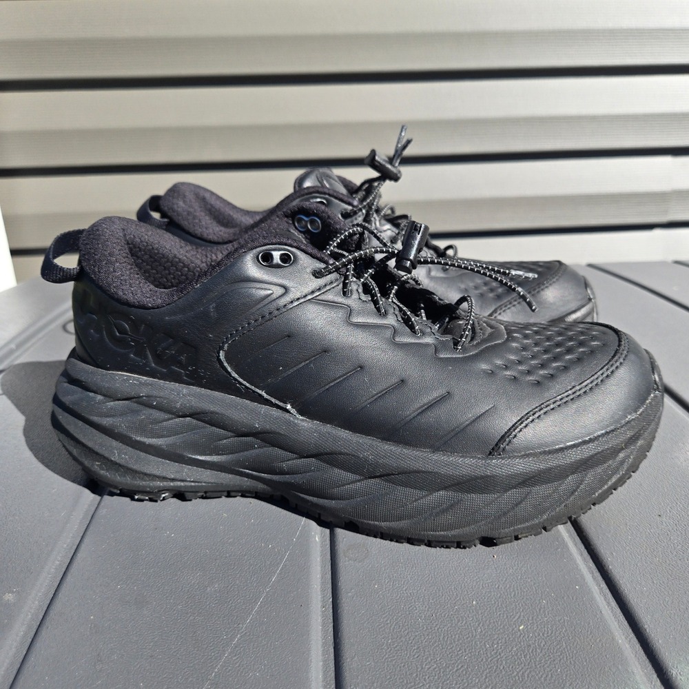 Hoka Bondi SR Womens 9.5 Black workwear shoes Slip Resistant Walking. Read!!